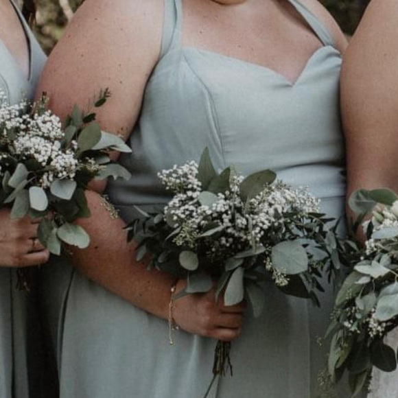 Azazie Clarese Bridesmaid Dress in Agave Green - Picture 3 of 3